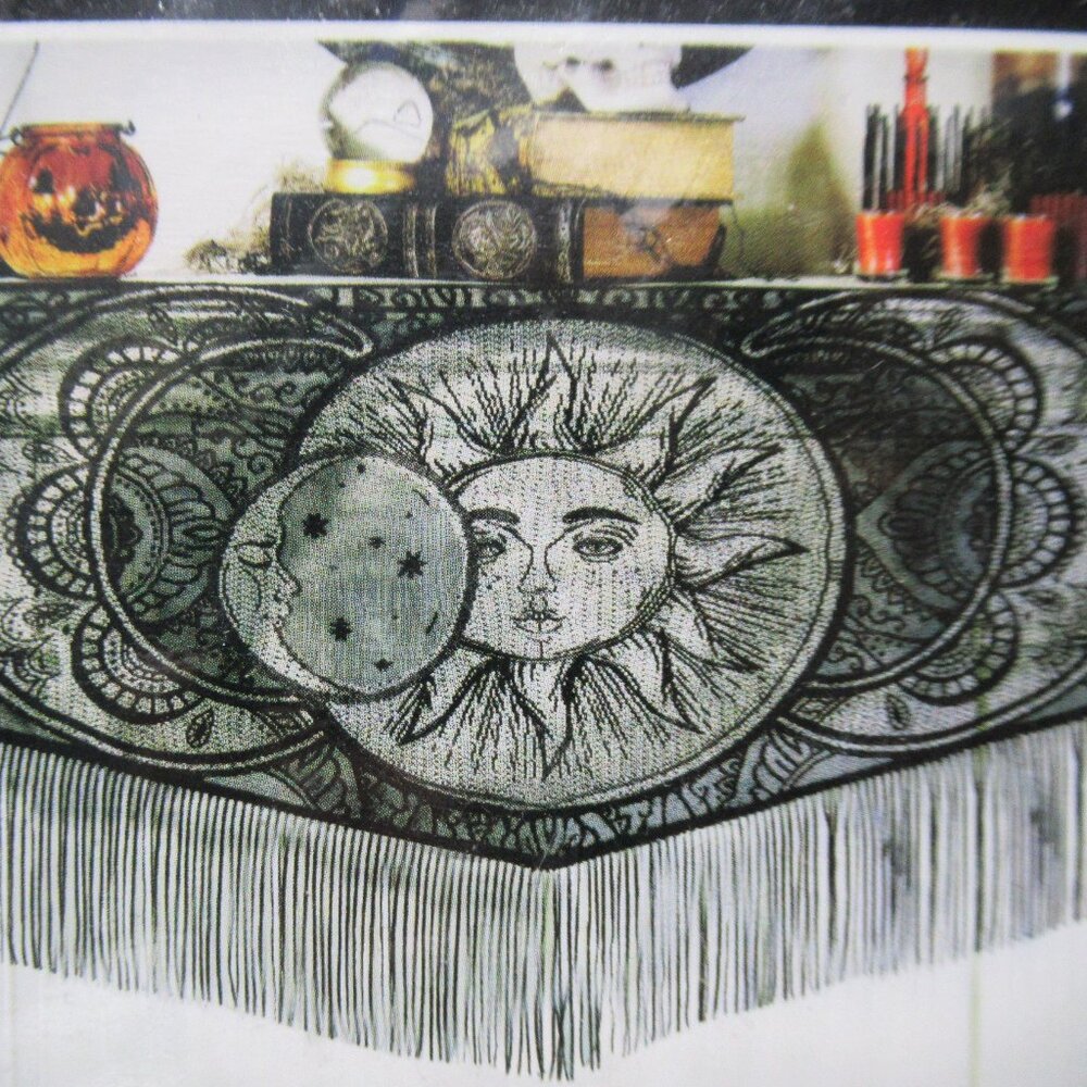 Black Lace Celestial Mantle Scarf - Picture 1 of 3